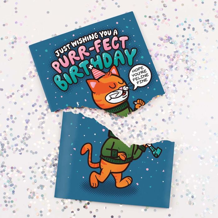 Endless Cool Cat Birthday Card with Glitter – Prank Card